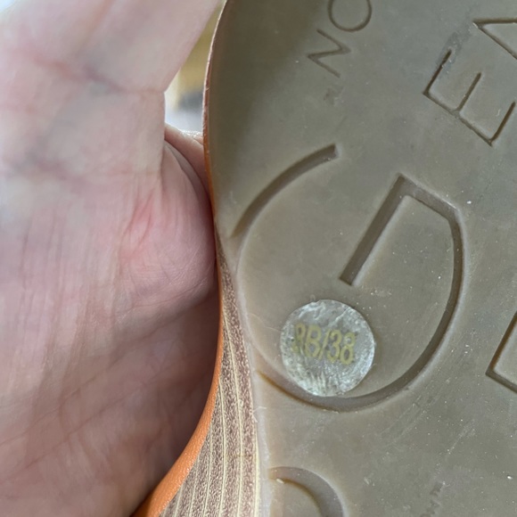 Orange and gold wedge sandals - Picture 6 of 6